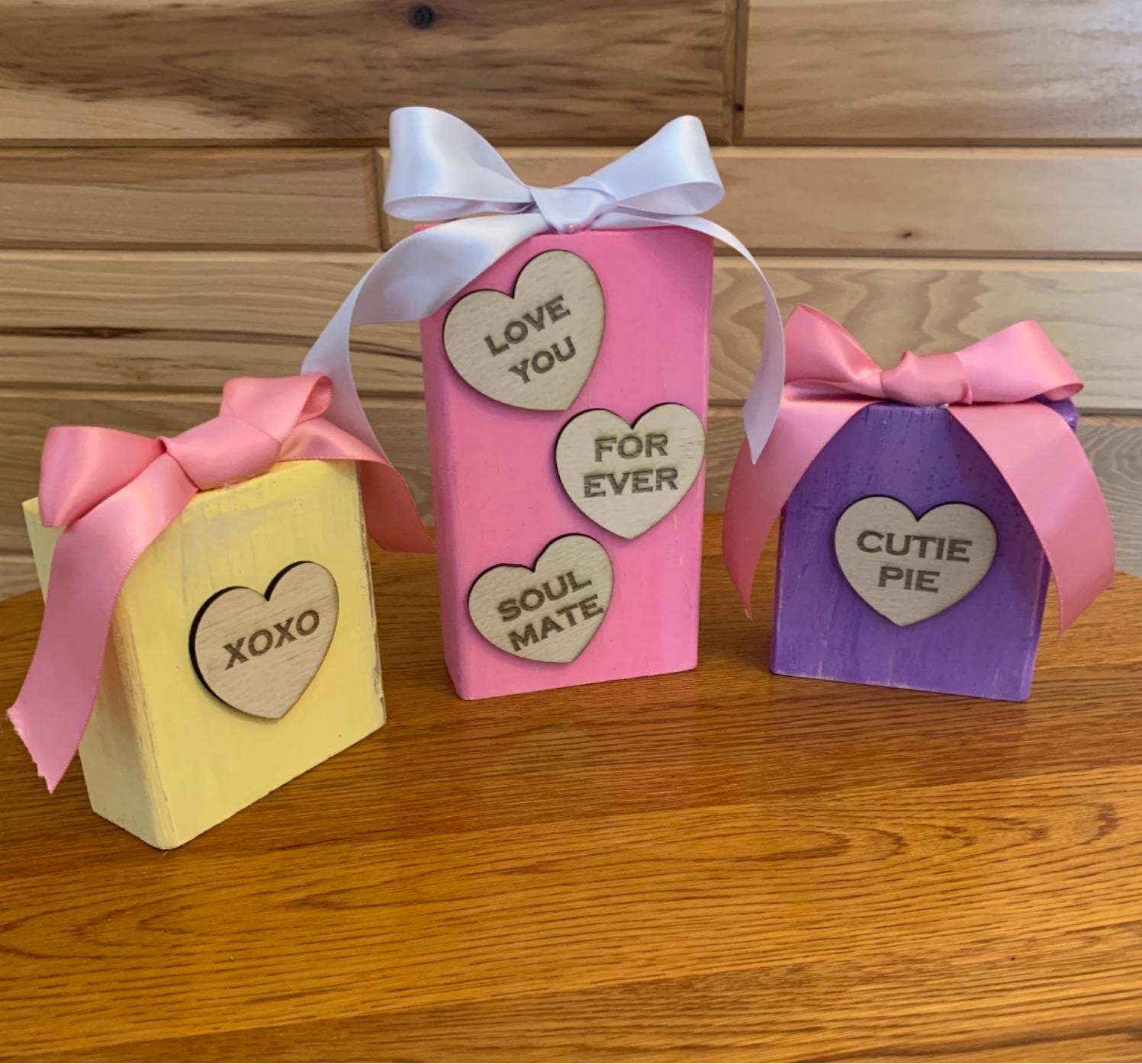25 Conversation Hearts - Wood blanks - Laser Cut - Valentine's Day Decor - DYI - Birch -Made in USA - Northern Lights Laser LLC