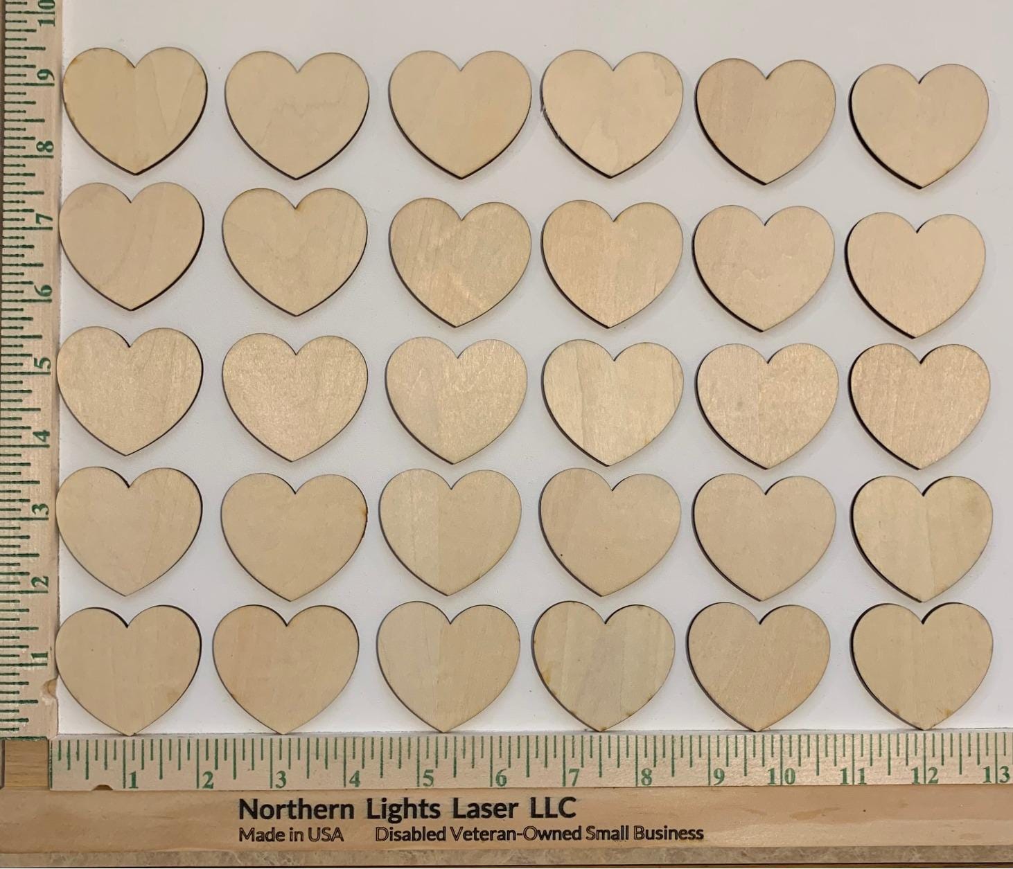 Heart Shapes- Wood blanks - Laser Cut - Valentine's Day Decor - DYI - Birch -Made in USA - Northern Lights Laser LLC