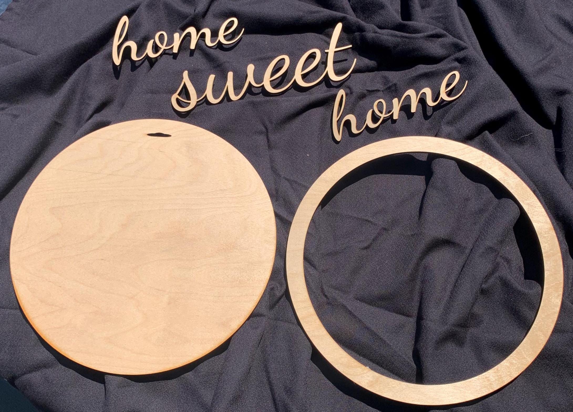DIY Home Sweet Home Door Hanger Kit: Unfinished Wood Blank, 11.5"