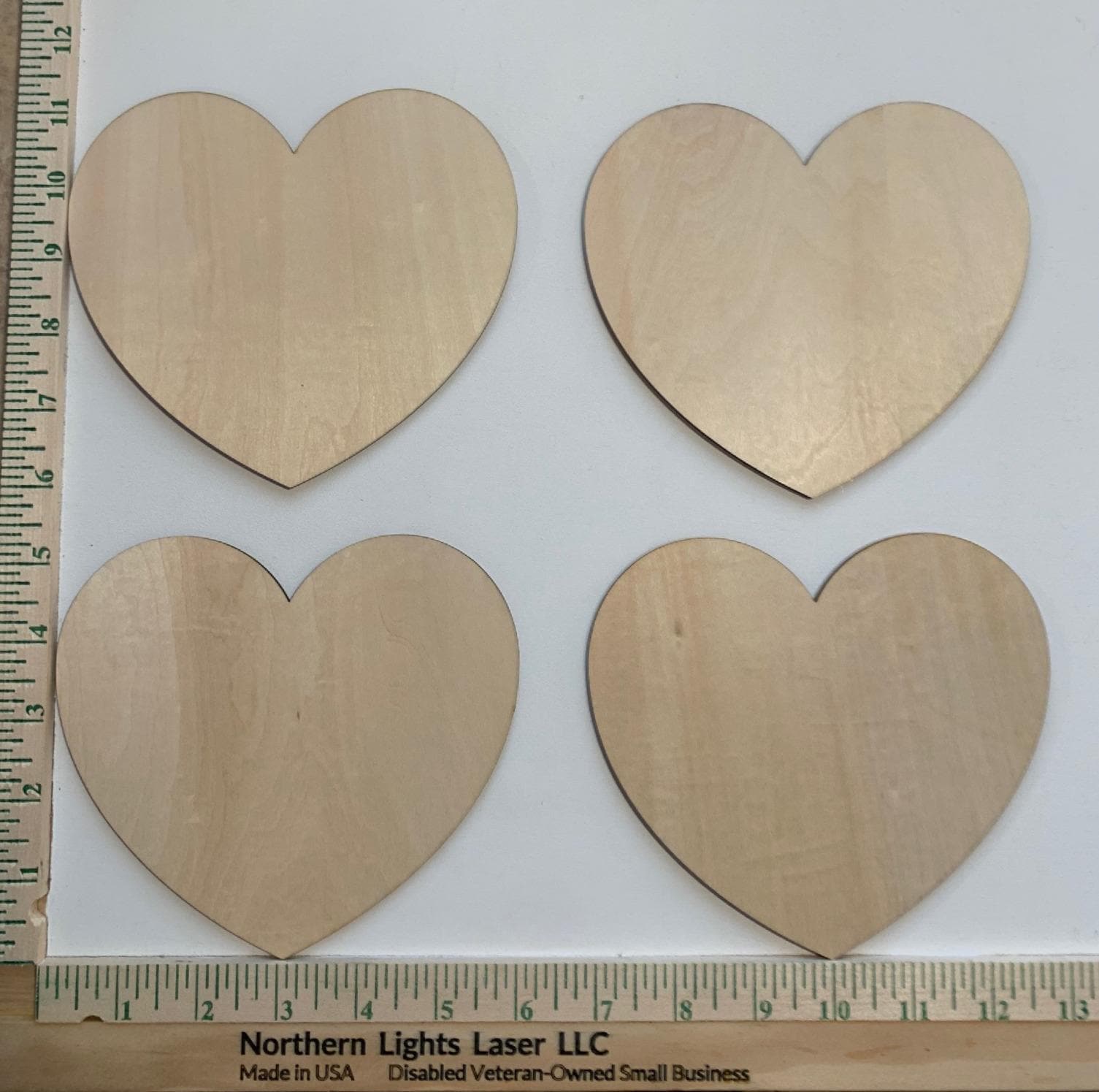 Heart Shapes- Wood blanks - Laser Cut - Valentine's Day Decor - DYI - Birch -Made in USA - Northern Lights Laser LLC
