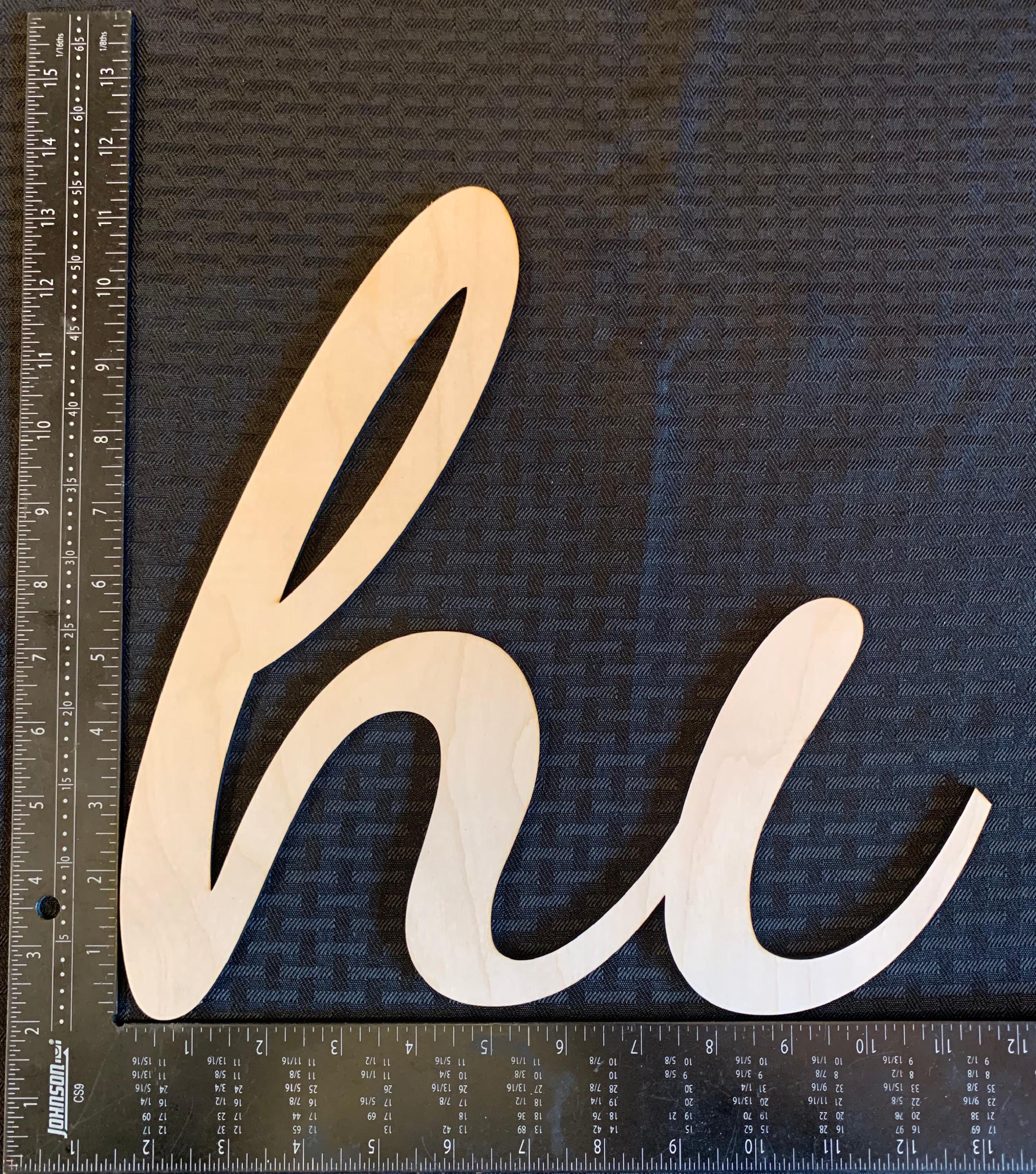 Laser Cut 'hi' Wood Sign: 12" Birch Plywood DIY Craft Blank