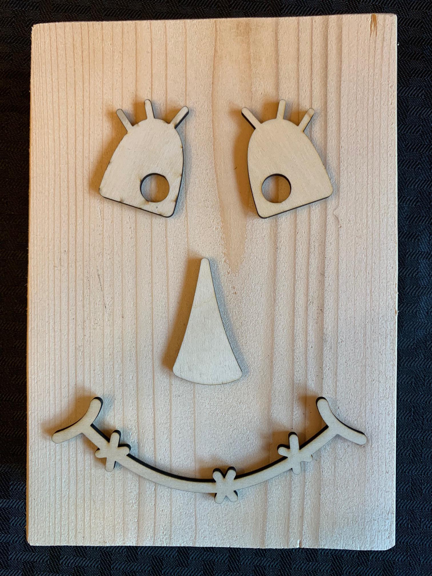Scarecrow Faces: For 5 1/2 inch Wide Wood | (4) Sets of Two Each | Laser Cut Plywood Craft
