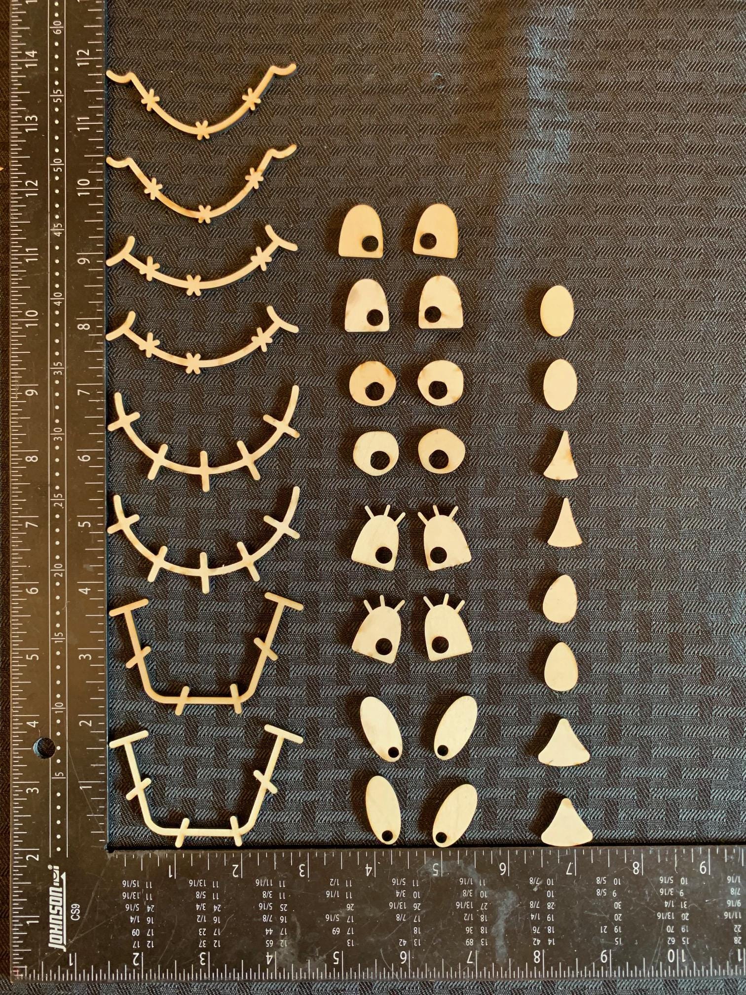 Scarecrow Faces: For 3 1/2 inch Wide Wood | Laser Cut Plywood Craft Blanks