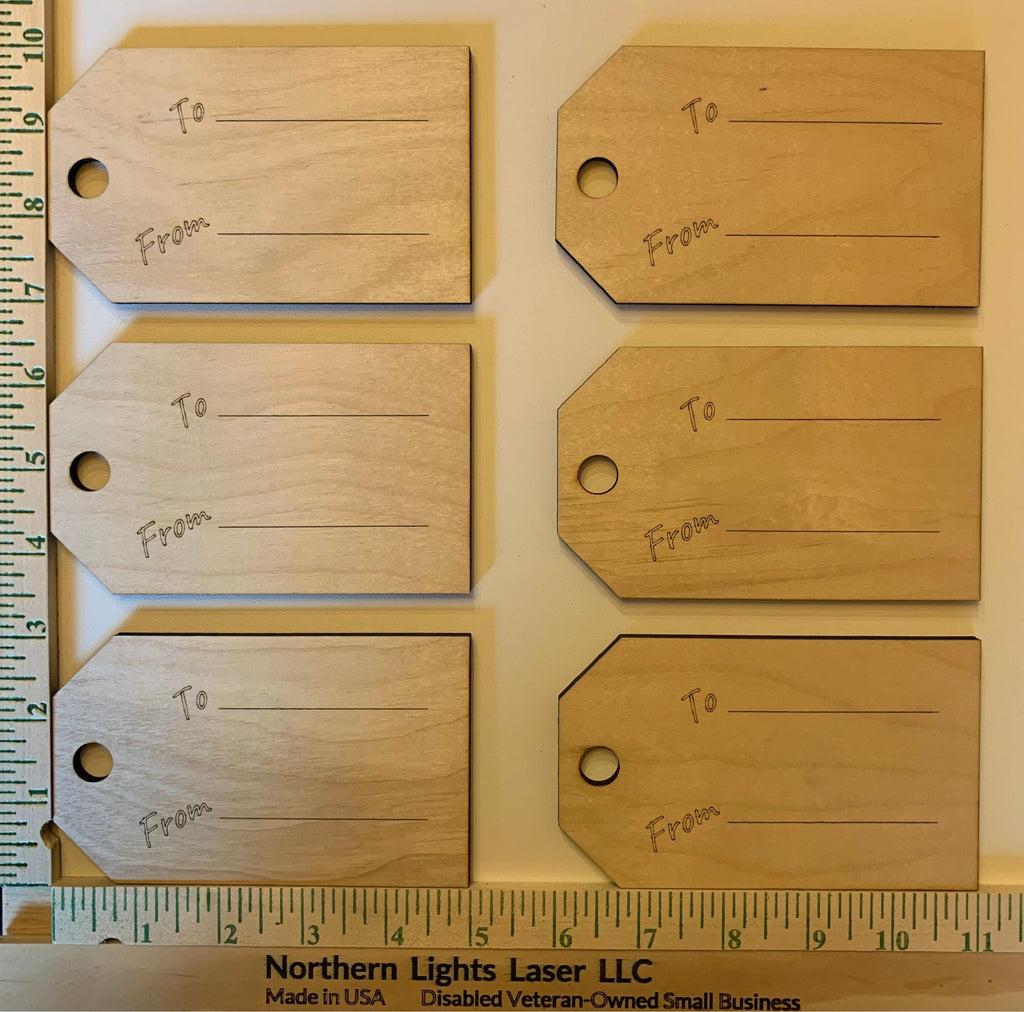 Wood Gift Tags: Engraved DIY Craft Blanks (Set of 6)