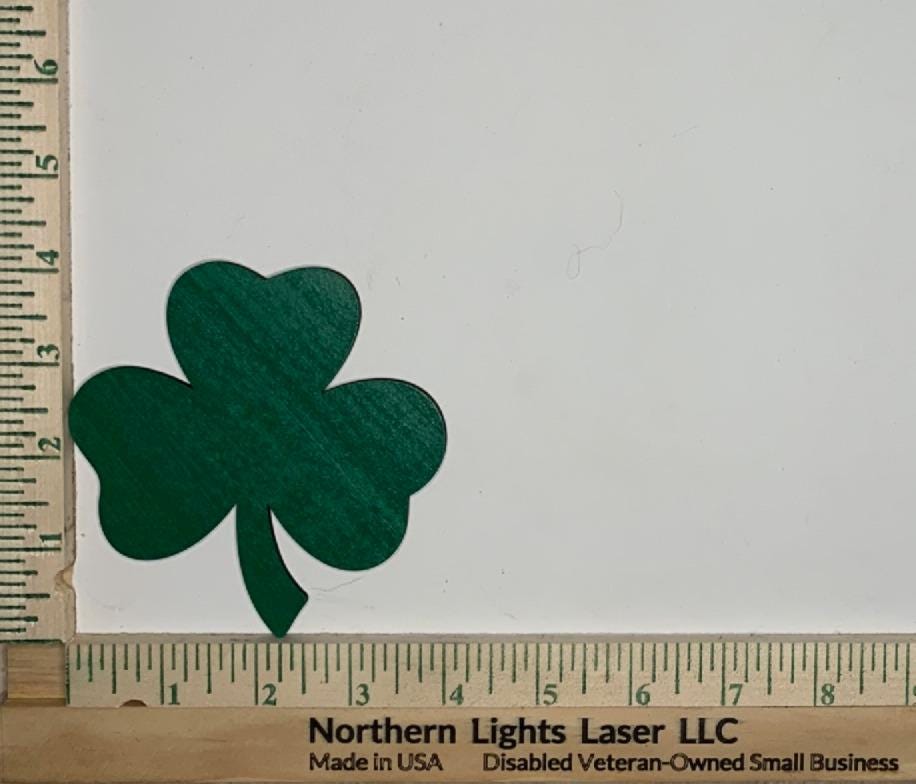 Painted Wooden Shamrocks - 10 Pack - 4 Inch St. Patrick's Day Decor - Green Wood Clover Cutouts -  Northern Lights Laser LLC