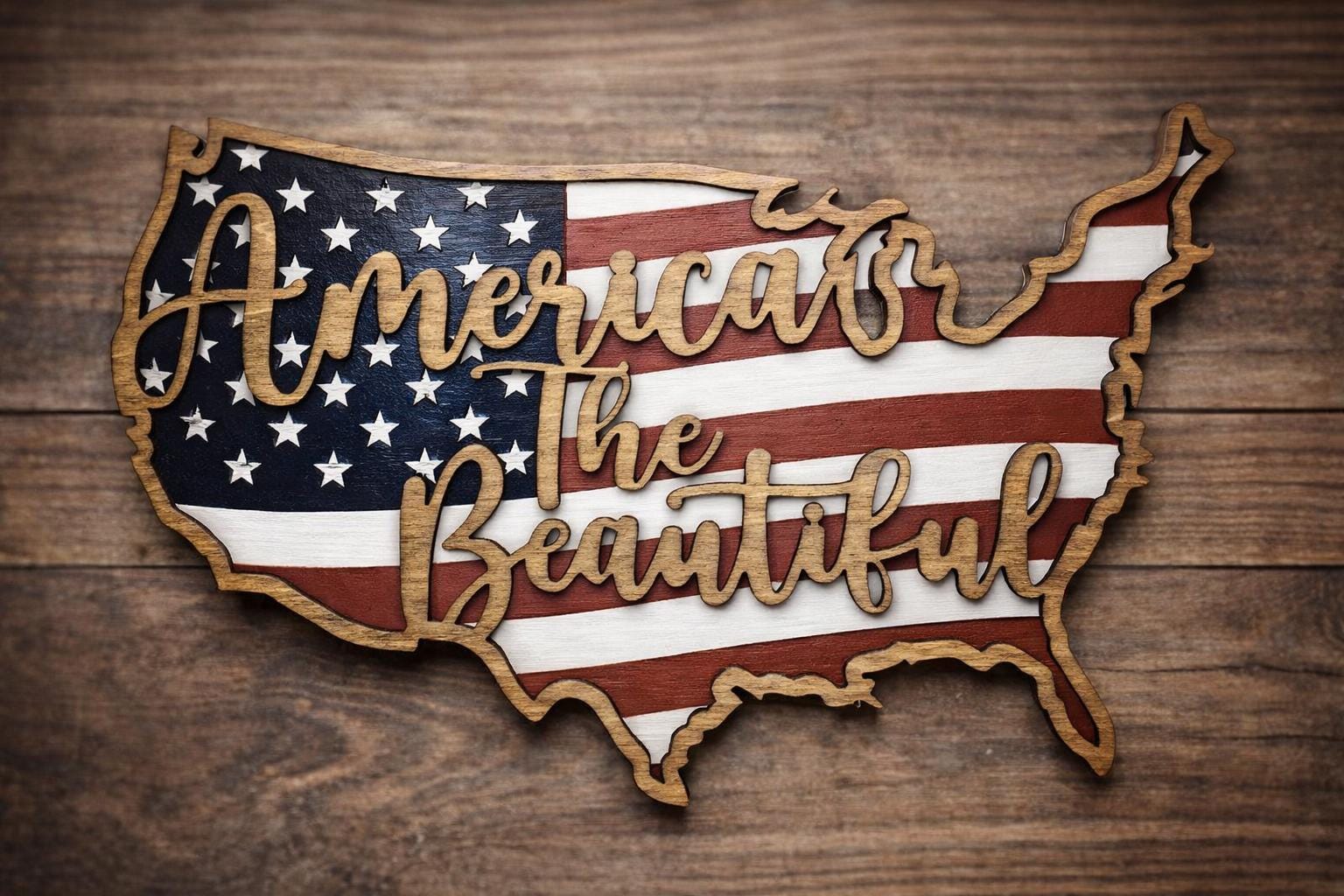 USA Wood Craft Kit - Paintable Patriotic Decor - 4th of July DIY Set