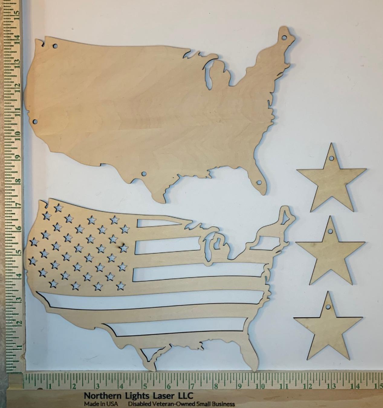 USA Wood Craft Kit - Paintable Patriotic Decor - 4th of July DIY Set
