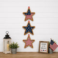 Stars & Stripes Wooden Wall Decor Set | Set of 3 | Layered Americana Stars | Hanging Wall Decor | Rustic Farmhouse Fourth of July Decor