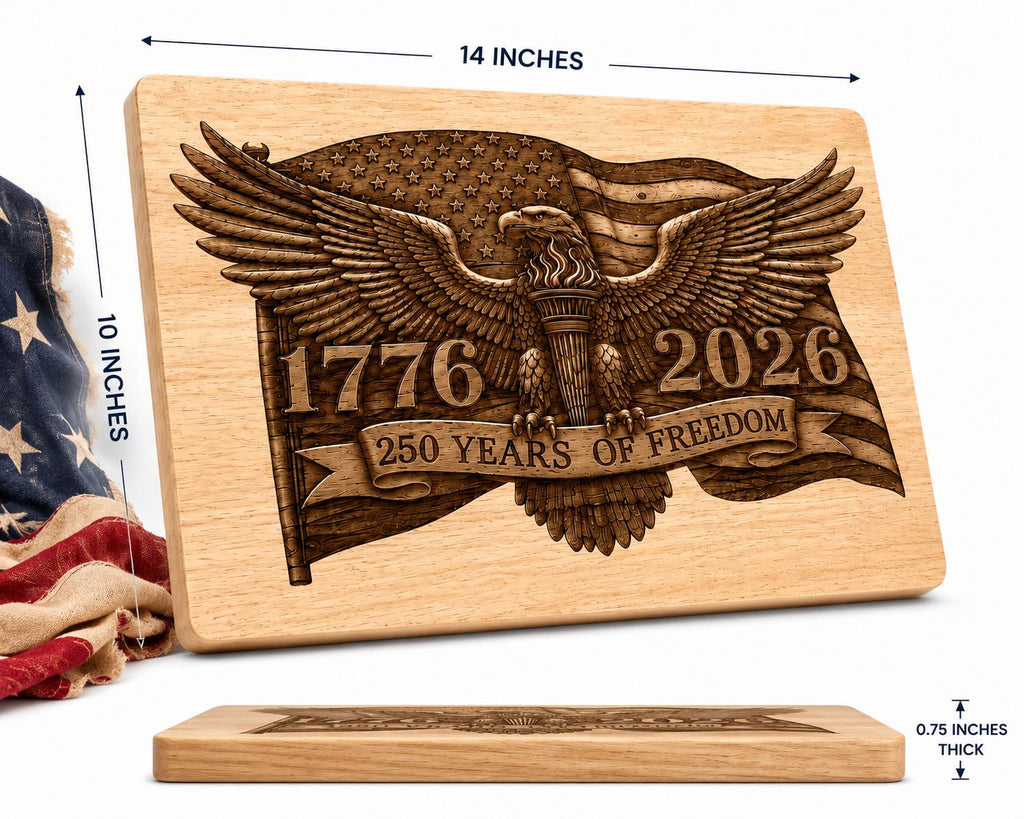 America 250 Patriotic Eagle Wood Sign | America 250 Decor | Bald Eagle Wall Decor | Americana Home Decor | Fourth of July Decor