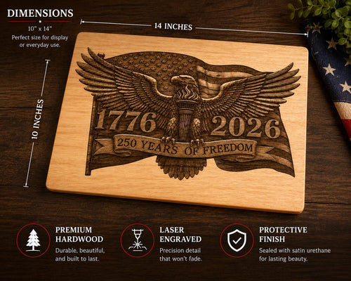 America 250 Patriotic Eagle Wood Sign | America 250 Decor | Bald Eagle Wall Decor | Americana Home Decor | Fourth of July Decor